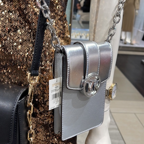 MICHAEL KORS WOMENS FASHION IPHONE SAMSUNG CASE PHONE HOLDER CROSSBODY BAG PURSE - Picture 3 of 16